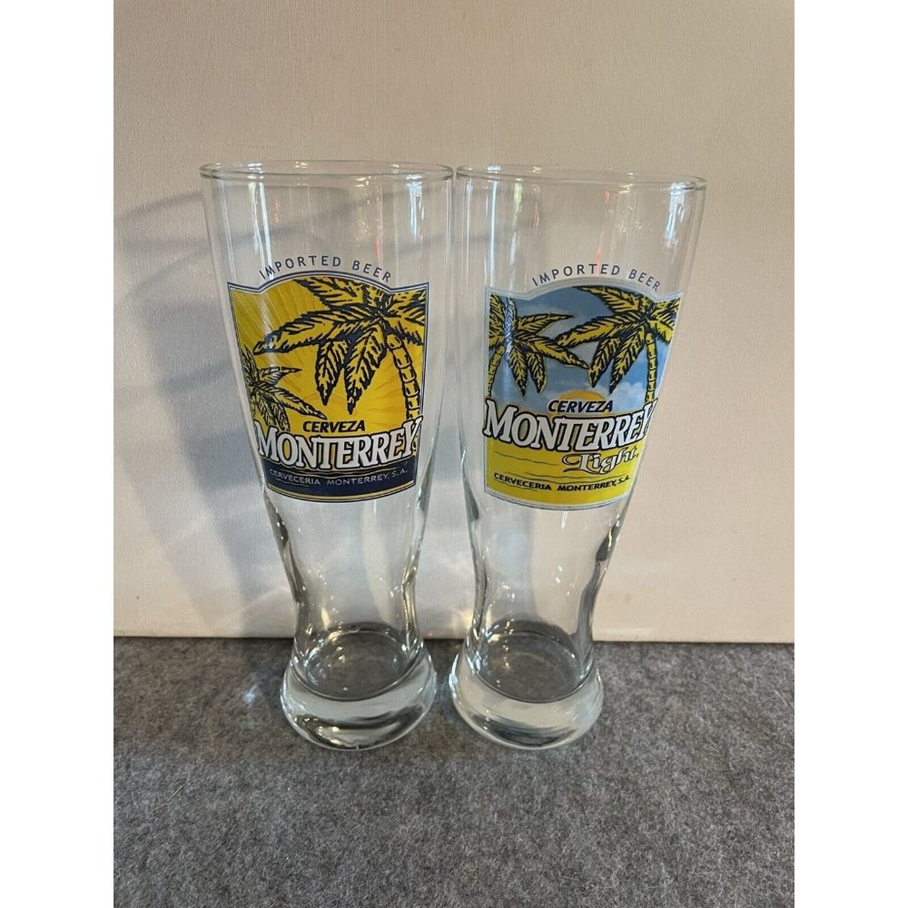 2 Monterey Cerveza Pilsner Beer Glasses #572